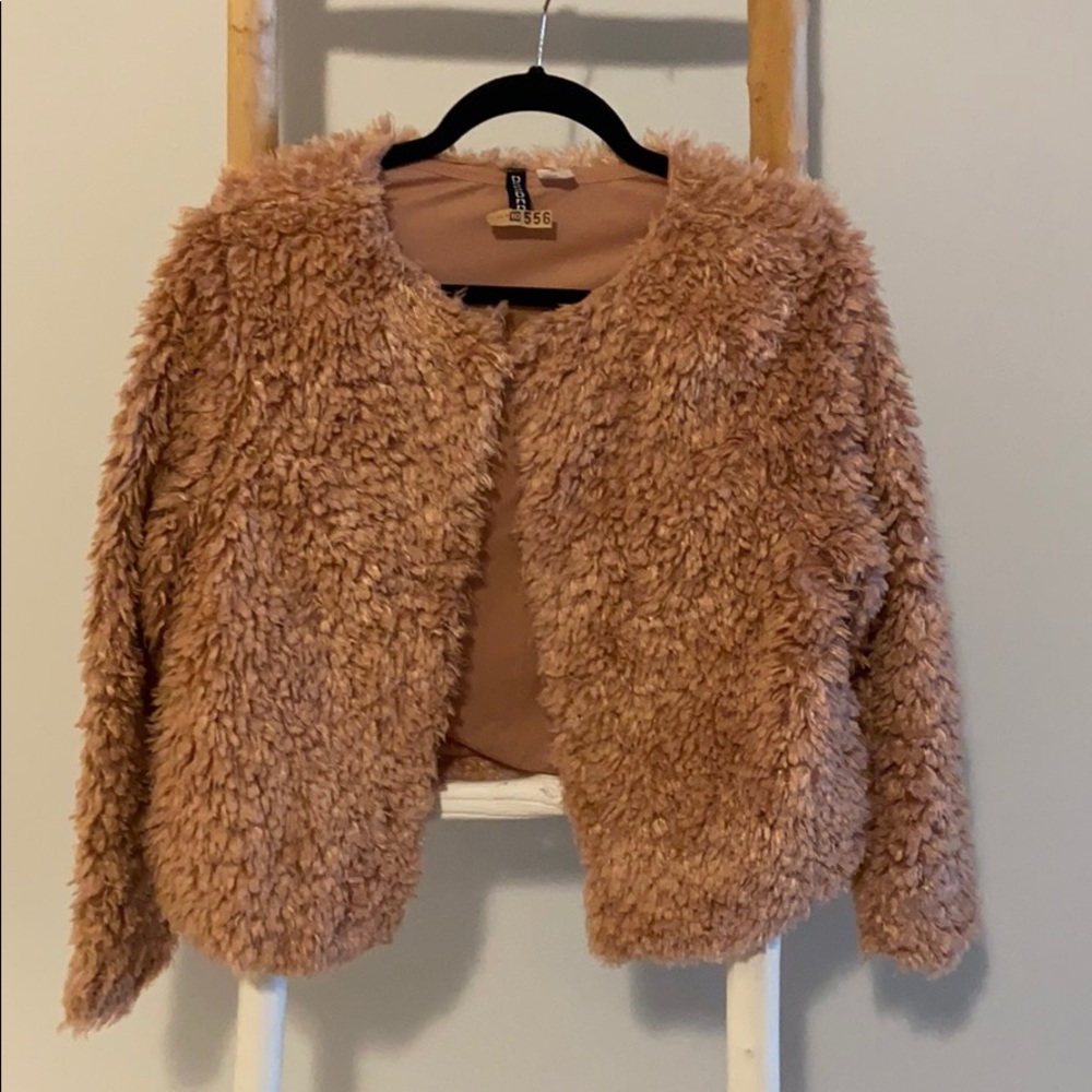 Pink fuzzy jacket